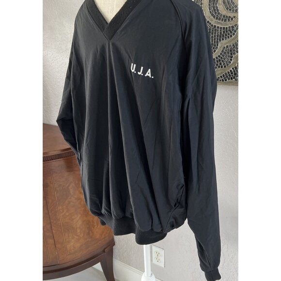 Sunderland Of Scotland U.J.A. Black V-Neck Pullover Jacket L Nylon - Picture 2 of 11